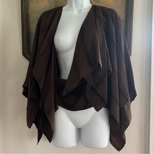 Issey Miyake Brown Silk Drape Jacket